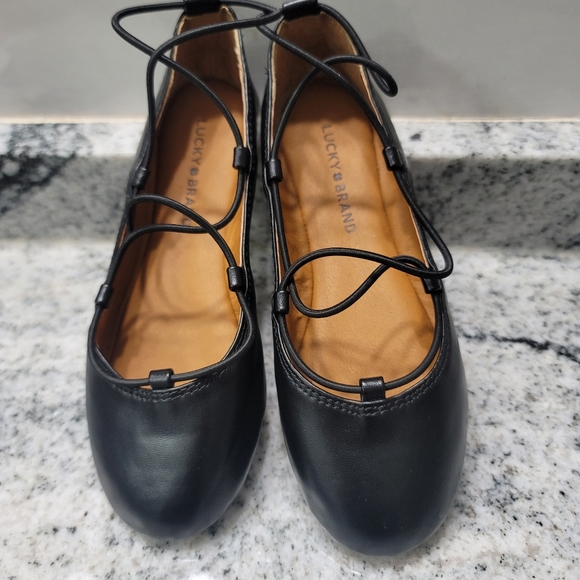 Lucky Brand Other - Lucky Brand Aviee black leather flat/Shoe